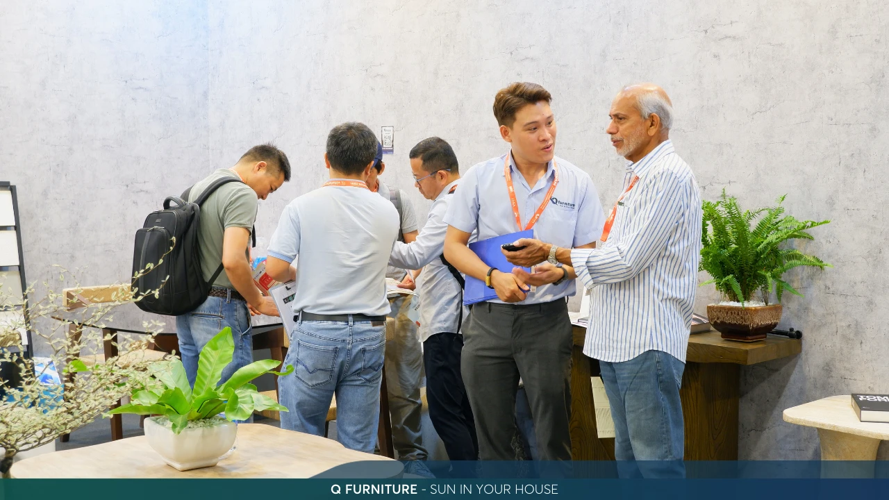 Q-Furniture team with visiting buyers