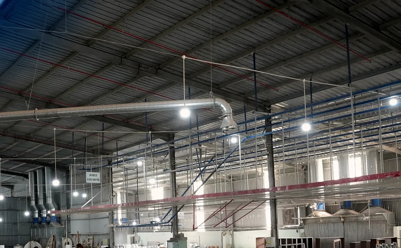 Production hall at the Q-Furniture concrete furniture factory