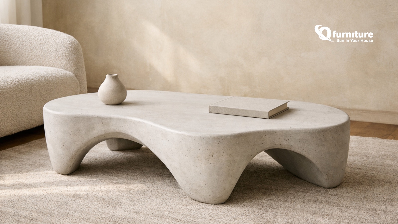 Lounge with concrete coffee table